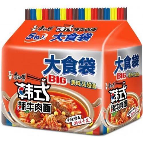康师傅韩式辣牛肉面 5连包